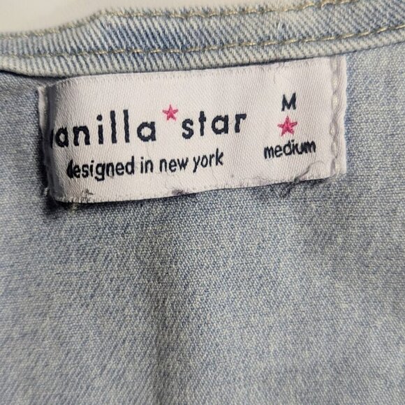 NWT Denim Cropped Studded Vest - Size Medium - Front Pockets - Picture 5 of 5